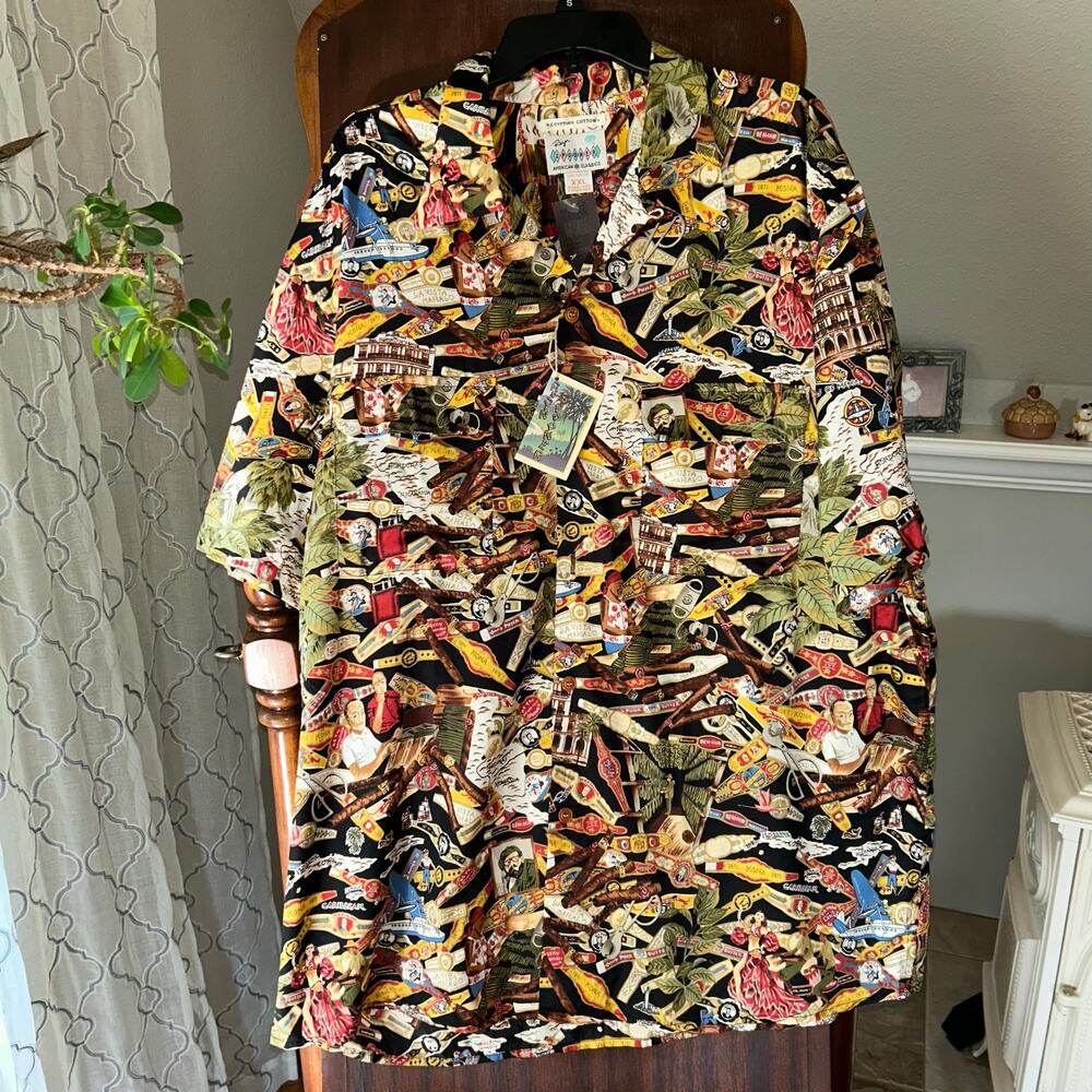 NWT Reyn Spooner XXL Hava Habana American Classics Hawaiian shirt all-over print